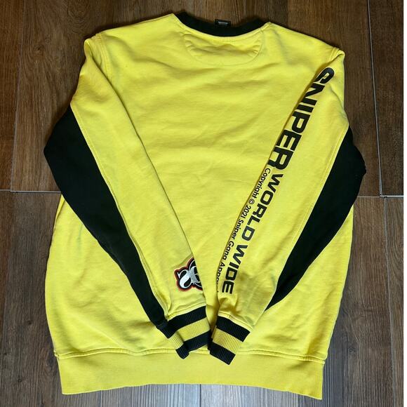 SNIPER GANG Yellow Men's Graphic Logo Sweater Size Large - Picture 2 of 6